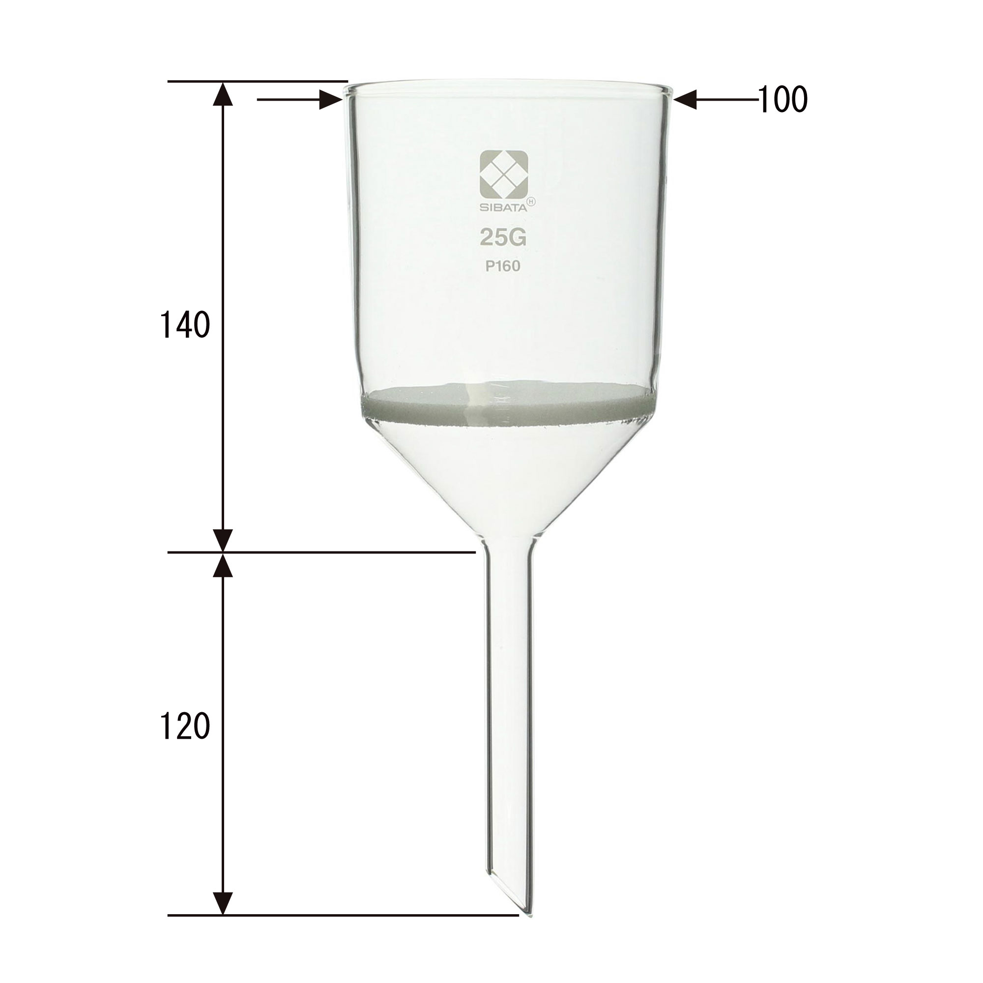 ガラスろ過器 25G ブフナロート形 25GP160 - 柴田科学株式会社