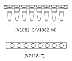 0.1ml白色PCR八联管（罗氏480/伯乐CFX96用）V1082-M